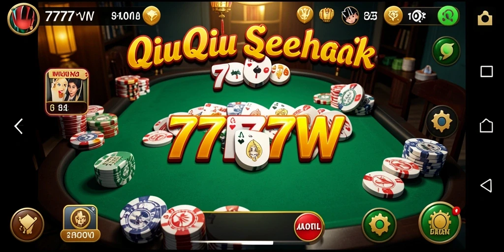 Tampilan gameplay QiuQiu yang seru di 7777W.