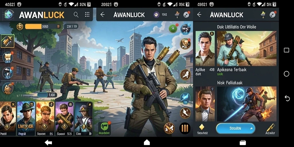 Tampilan antarmuka aplikasai AWANLUCK yang user-friendly dan efisien.