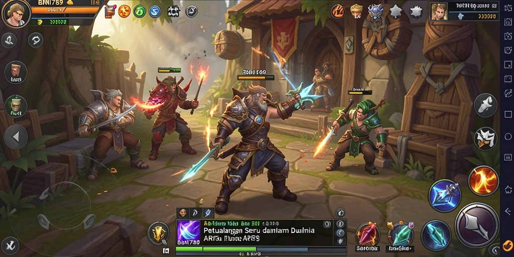 Screenshot BNI789 menampilkan aksi pertarungan epik dalam dunia ARPG.