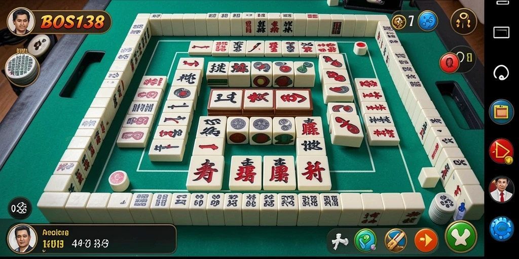 Tampilan gameplay seru BOS138 dengan grafis Mahjong yang menarik.