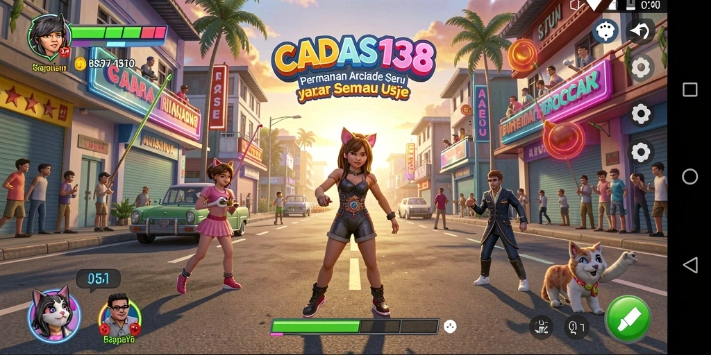 Screenshot utama CADAS138 menampilkan gameplay seru dan penuh warna.
