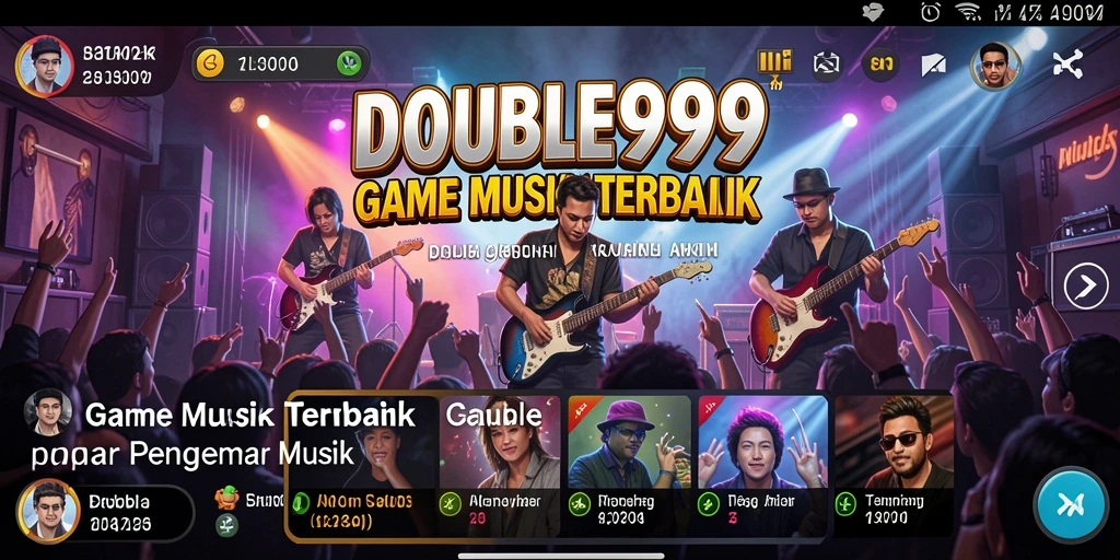 Tangkapan layar gameplay DOUBLE999 menunjukkan pengalaman bermain musik yang mendebarkan.