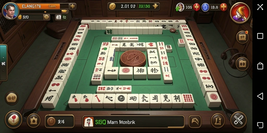 Tampilan menarik dari gameplay Mahjong di ELANG178.