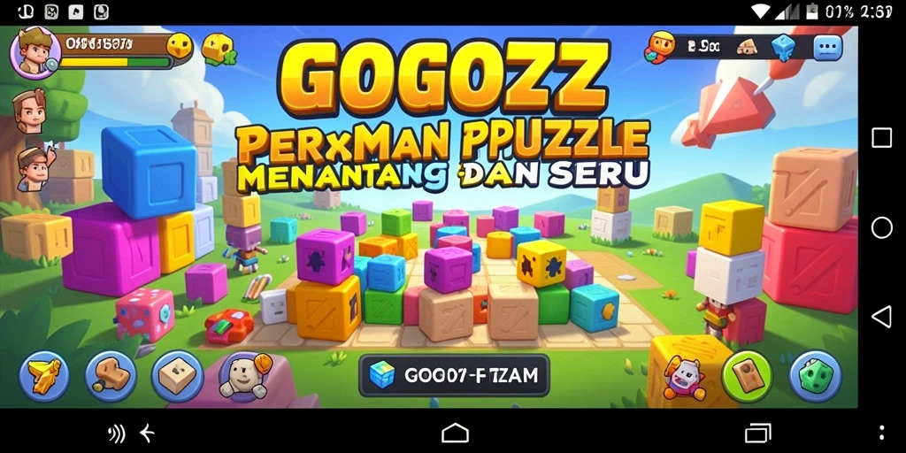 Gambar gameplay GOGO77 menampilkan tantangan Puzzle yang mendebarkan.