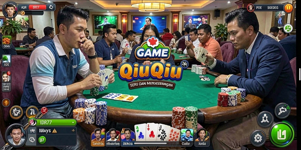 Tampilan seru gameplay QiuQiu di IDR77.