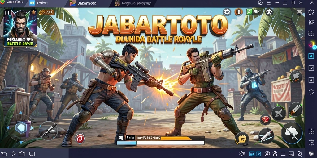 Screenshot JABARTOTO menampilkan aksi pertempuran seru di medan Battle Royale.