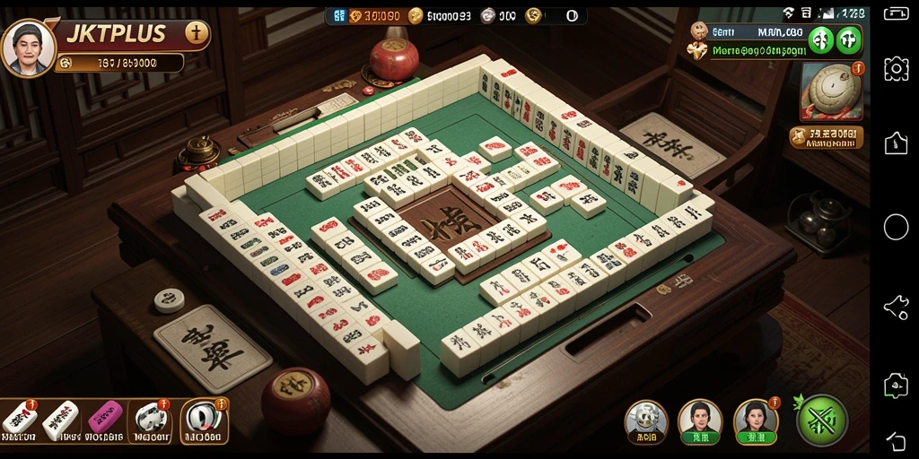 Tampilan gameplay Mahjong yang menarik dan penuh warna dari JKTPLUS.