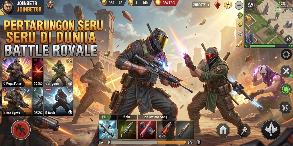 Gameplay seru dari JOINBET88 di arena Battle Royale.