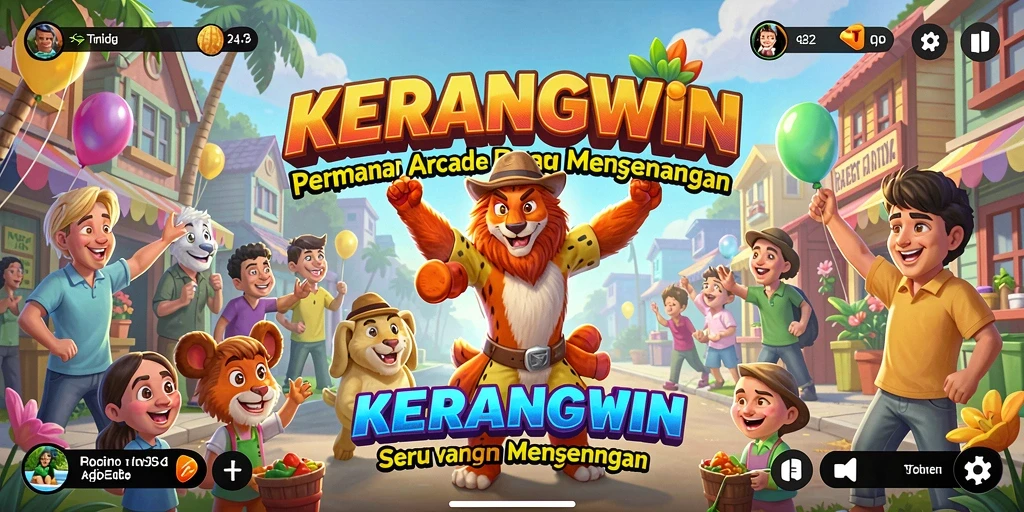 Tampilan gameplay seru dan penuh warna di KERANGWIN.