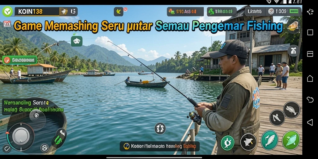 Tampilan gameplay KOIN138 menunjukkan petualangan memancing yang mendebarkan.