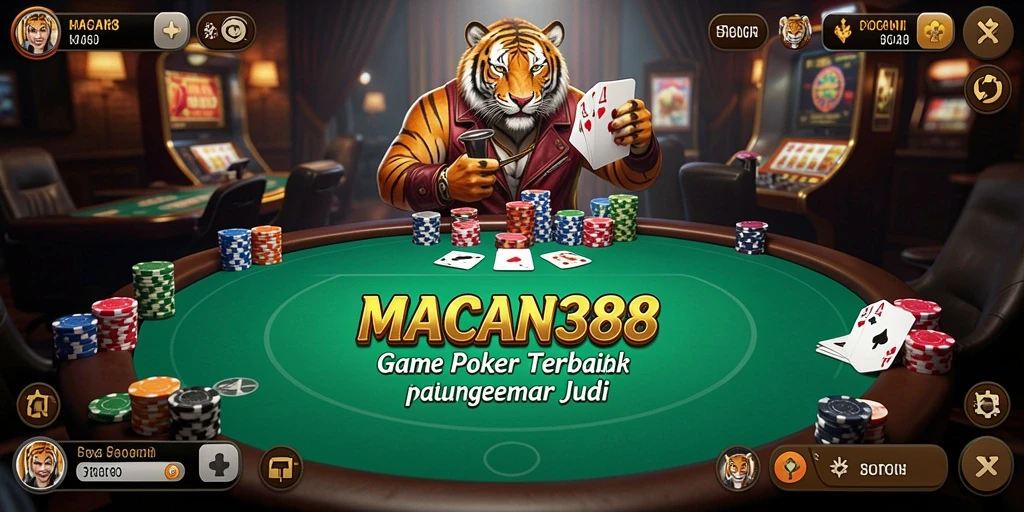 Tampilan gameplay seru dalam MACAN388 yang menggambarkan keseruan Poker.