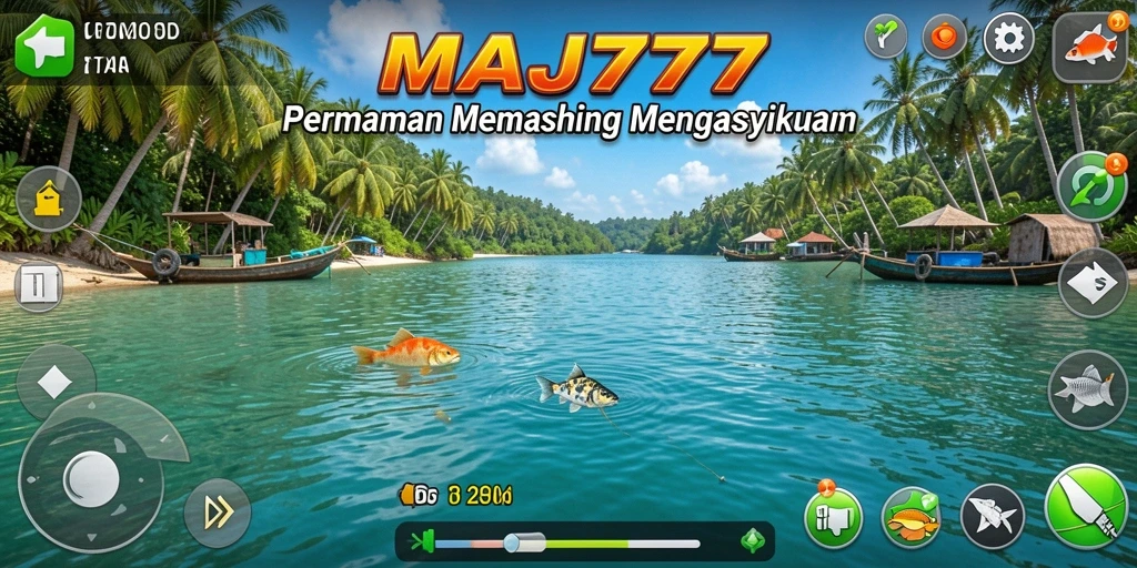 Tampilan gameplay MAJ777 yang menampilkan aksi memancing seru.