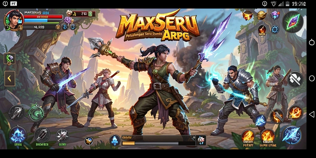 Gameplay seru MAXSERU dengan pertarungan yang dinamis.
