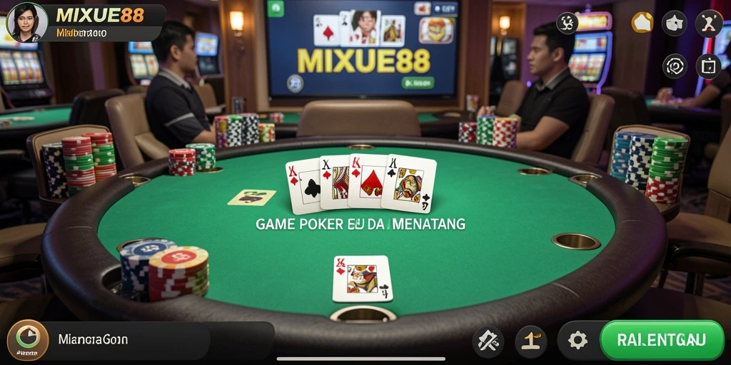 Tampilan seru dalam permainan Poker MIXUE88.