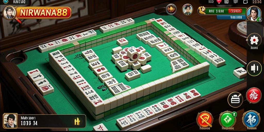 Tangkapan layar utama NIRWANA88 yang menunjukkan gameplay Mahjong yang menegangkan.