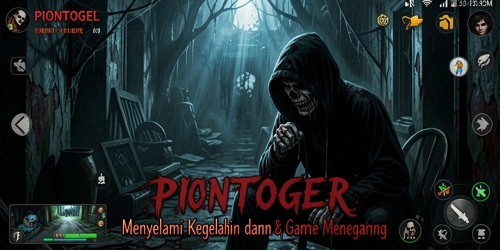 Screenshot game PIONTOGEL menampilkan suasana mencekam dan gameplay Horror yang menegangkan.