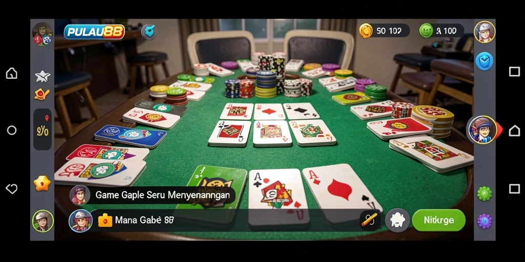 Tampilan utama gameplay Gaple PULAU88 yang seru dan menarik.