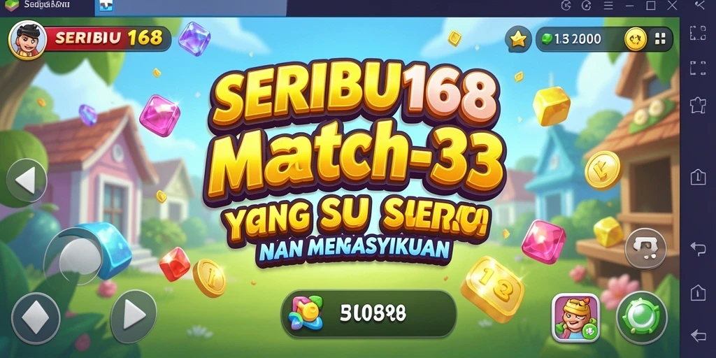 Tampilan menarik gameplay SERIBU168 dengan elemen match-3 yang berwarna-warni.