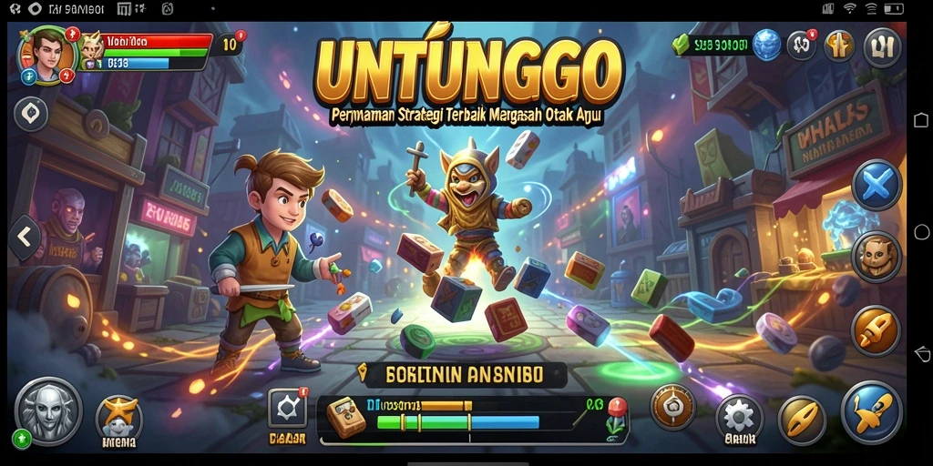 Tampilan gameplay menegangkan dalam permainan strategi UNTUNGGO.