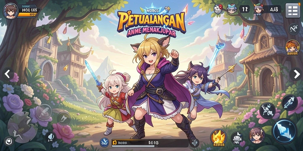 Tangkapan layar menunjukkan pertempuran seru dalam game WDBOS yang penuh warna.