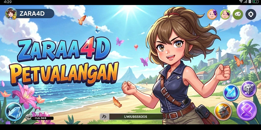 Screenshot gameplay ZARA4D menampilkan pertarungan karakter anime yang epik.